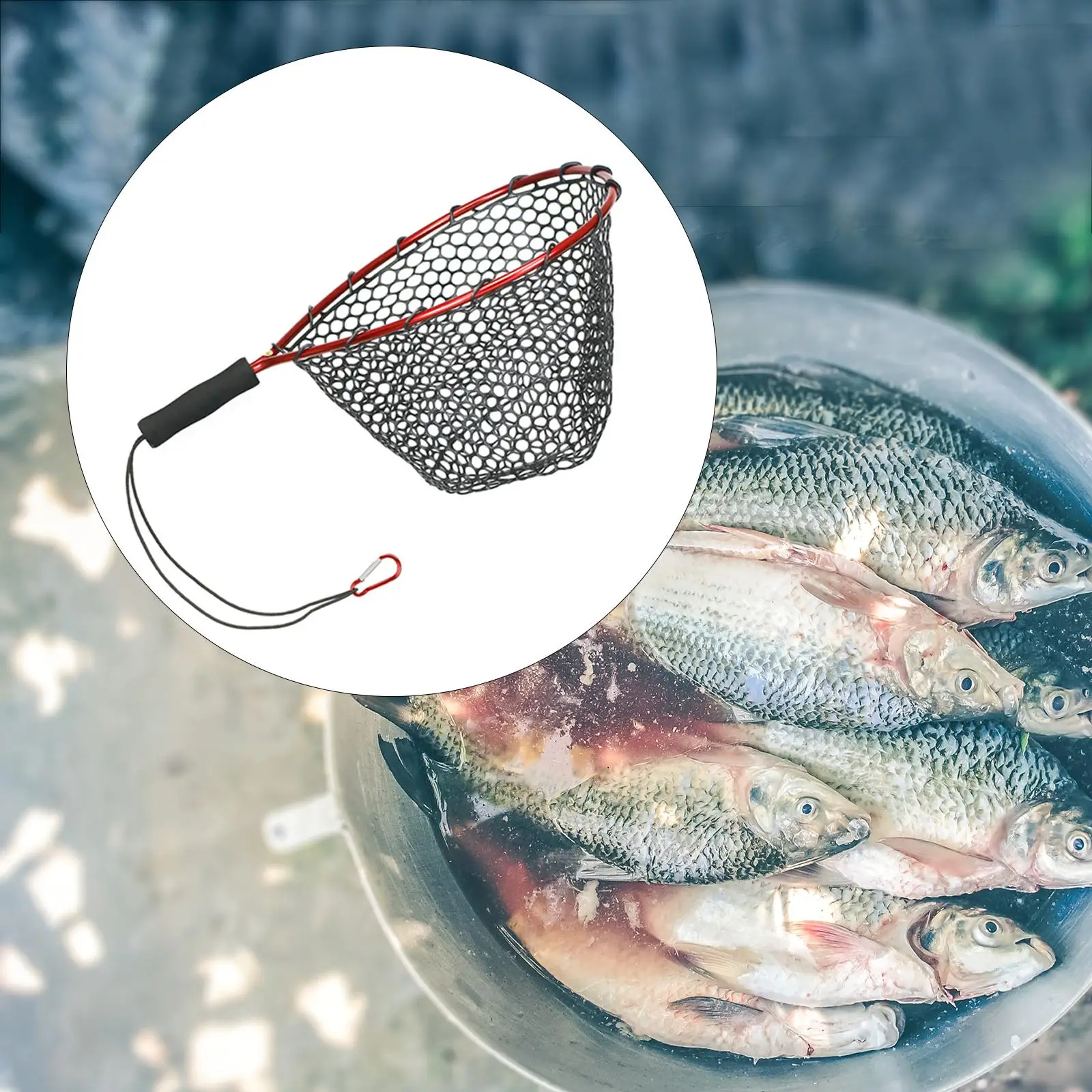 Fishing Landing Net No Folding Pole Handle Fish Scoop Dip Fishing Salmon  Net Fishing Trap Sea Fishing Hand Net Dip Big Fish