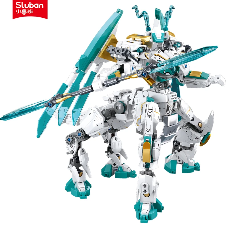 

Mecha series Qi Tian Da Sheng Bai Long Ma Yi Zhi model assembly for male and female children's block holiday toys