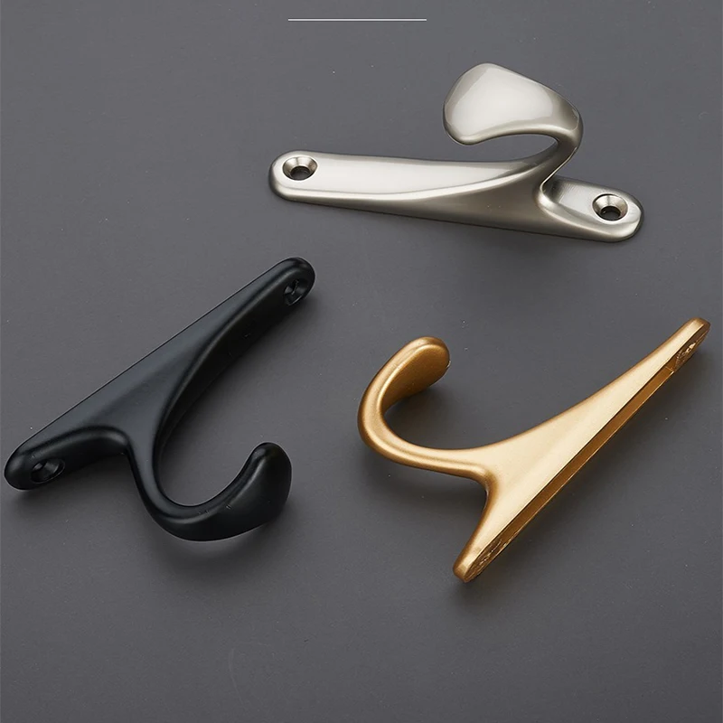 Golden hook single hook simple black wall coat single porch living room closet clothing coat bathroom towel shelf