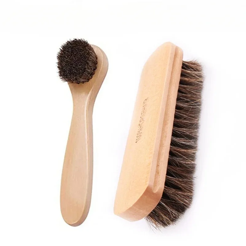 2024 Premium Shoe Brush with Horsehair Bristles Perfect for Shining Leather Shoes and Boots 6