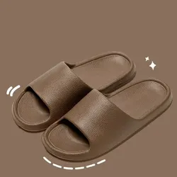 Men's Comfortable Non-Slip EVA Flip Flops - Solid Color Sandals for Outdoor and Shower Use (Coffee)