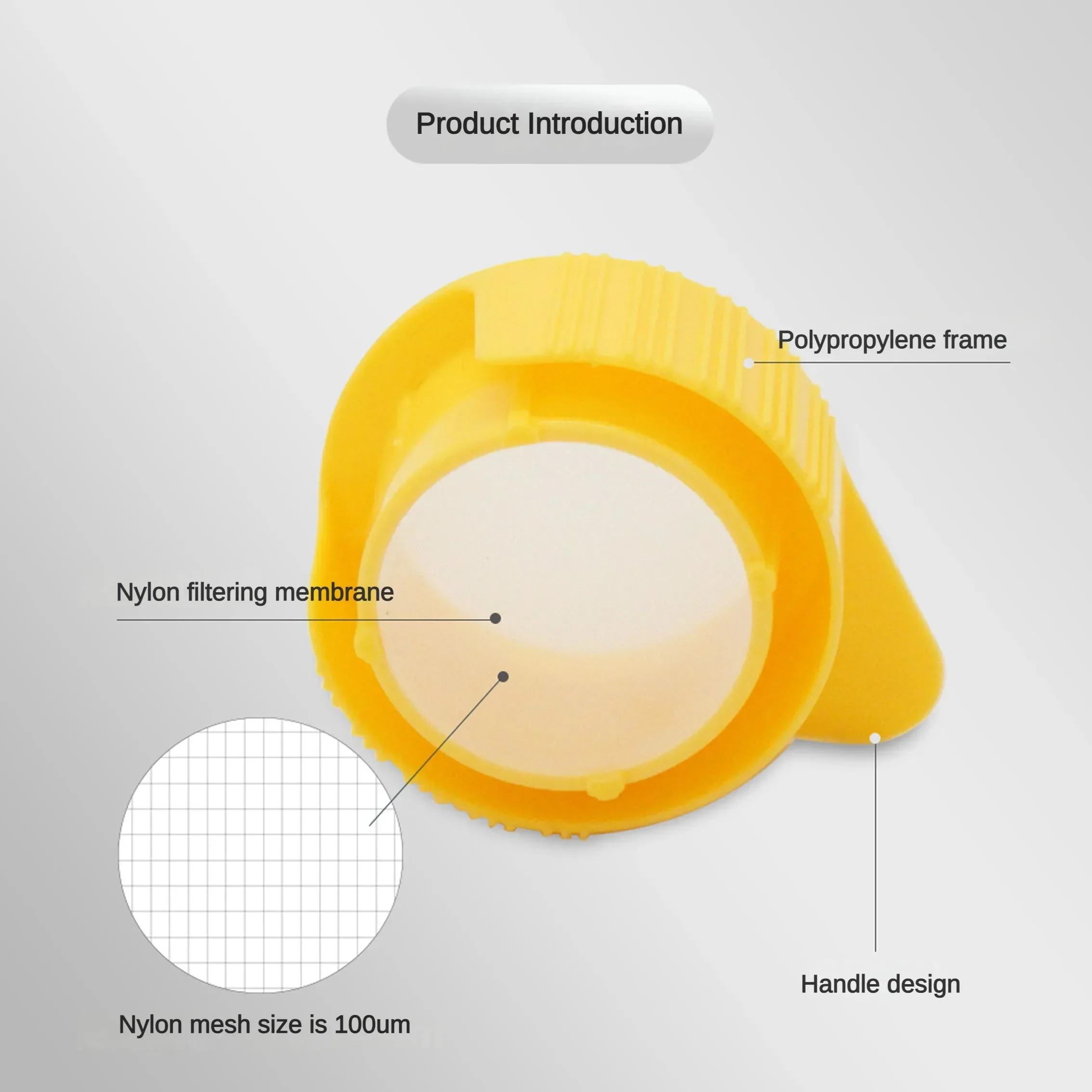Biosharp 50pcs Disposable Cell Strainer Nylon Filter Membrane Individually Sterile Packaged Used for Lab Cell Culture Filtration