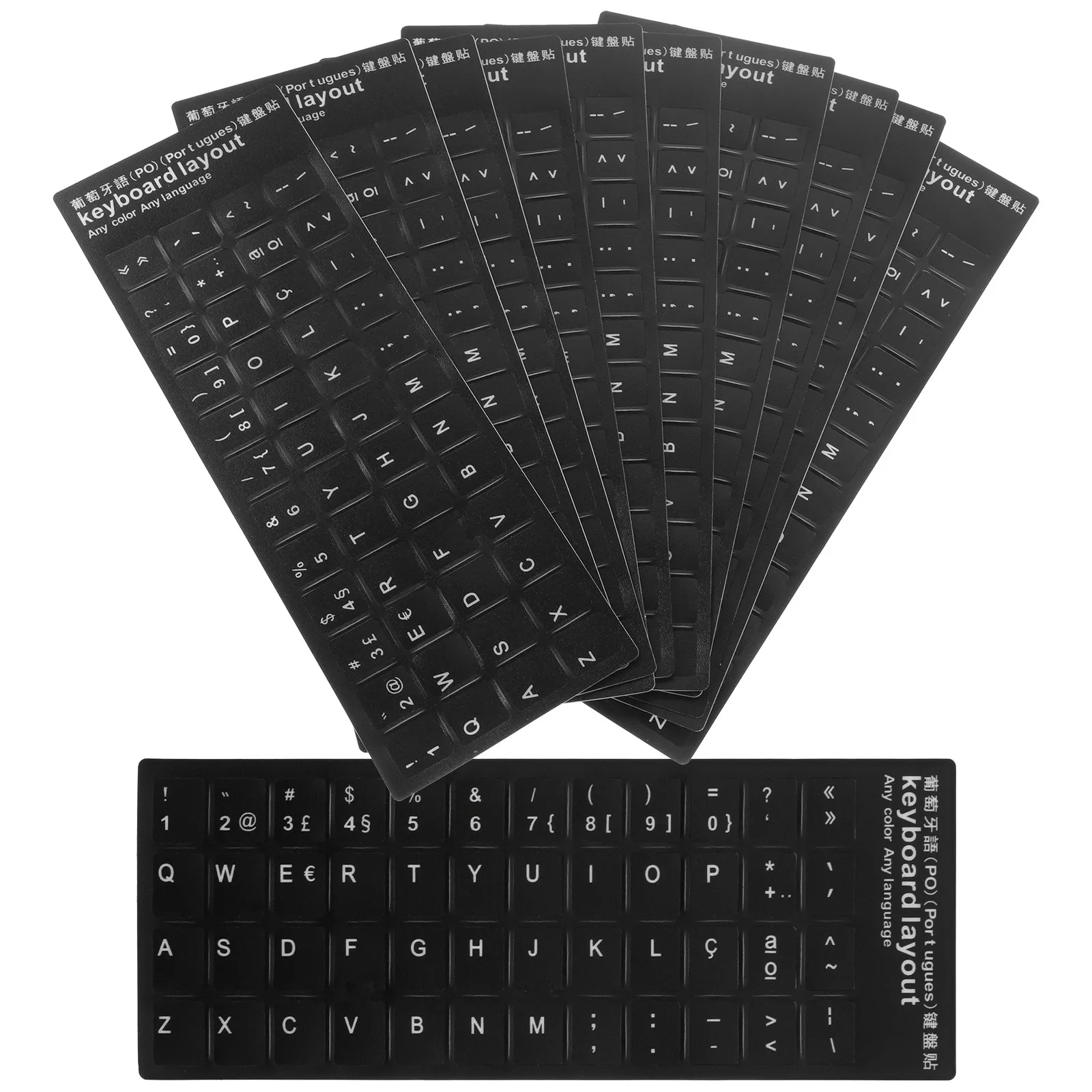 10Pcs 키보드 스티커 디자인 다국어 교체 키보드 스킨 노트북 노트북에 범용적으로 적합