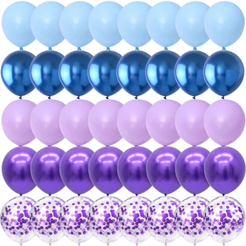 40PCS Metal Blue Purple Blue Balloons Gender Reveal Wedding Valentine's Day Baby Shower Birthday Globos Party Decorations