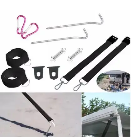 Car Accessories for F35 F45 F65 Caravan Motorhome Outdoor Camping Tool for Fiamma Awning Tie Down Kit Type S Black Parts Tools