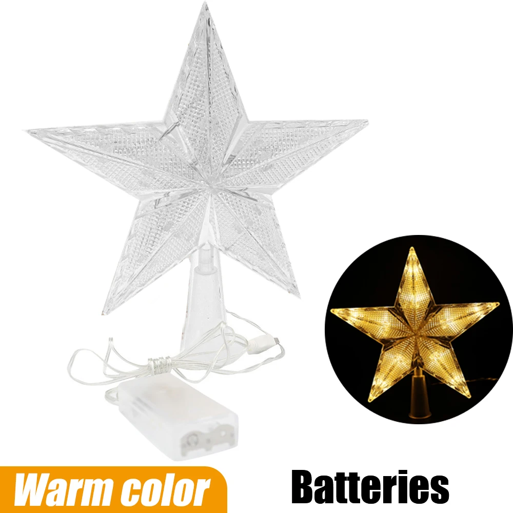 Adornos para árbol de Navidad, luz de estrella brillante, adorno para árbol de Navidad, lámpara de noche de hadas LED, decoración para fiesta en casa, Año Nuevo, bricolaje
