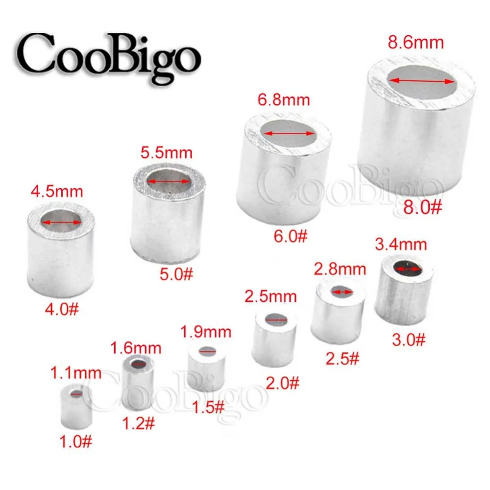 Cord Lock Stopper Detachable Stopper Cord Lock Cord Stopper Cord End Lock 50pcs M1~M8 Cord Lock Stopper Crimps Sleeves Cable Ferrule Stop Aluminum for Snare Wire Rope Clip Fittings Hardware Accessories