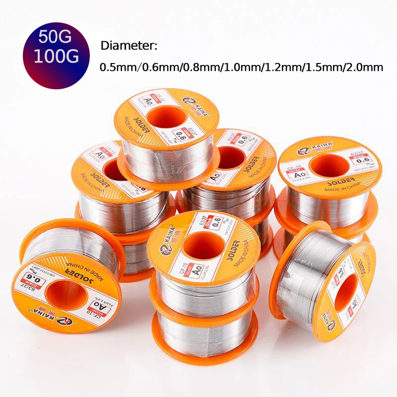 No-clean Rosin Core Solder Tin Wire 50/100g 0.5mm-2mm 63/37 CF-10 With 2% Flux And Low Melting Point For Electric DIY Weld soldering tin wire