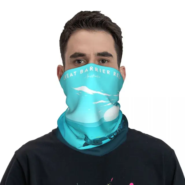 2023 New Australia Scenery Great Barrier Reef Bandana Merch Neck Gaiter Printed Mask Scarf Multi-use Headband