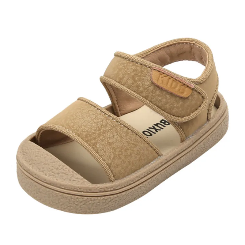 New Summer Baby Shoes For Boys Leather Closed Toe Girls Sandals Soft Sole Non-slip Fashion Toddler Kids Sandals 15-25