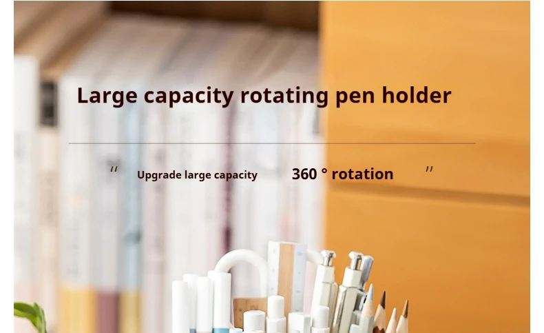 Rotating Pen Holder - Large Capacity Desktop Organizer | 360 Degree Rotation Resin Storage