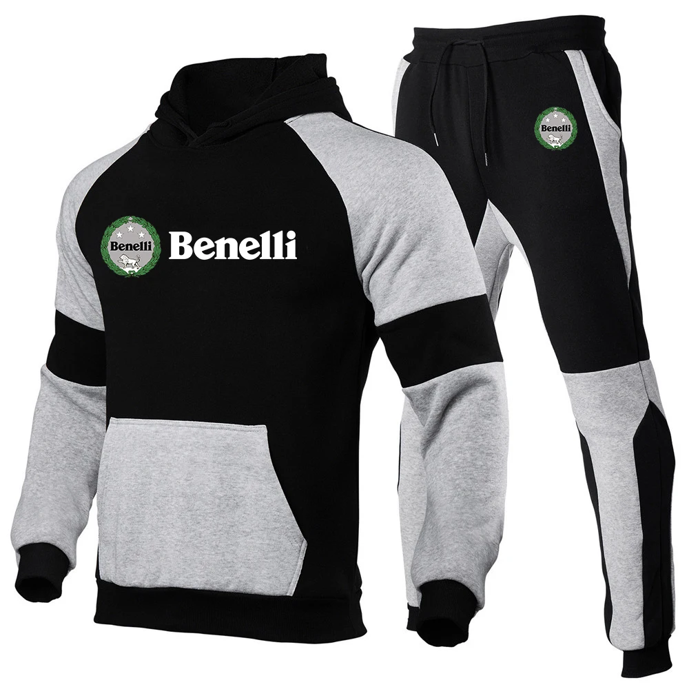 Benelli TRK 502X Printing Fashion 2023 New Man's Splicing Tracksuit Cotton Hoodies Leisure Sweatshirts Sweatpants 2-Piece Set