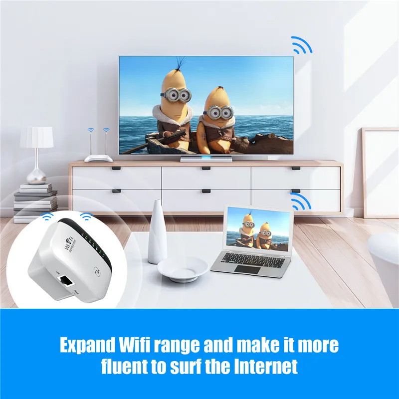 300Mbps Wireless WIFI Repeater 2.4G WiFi Extender Router 802.11N Signal Booster Amplifier Network Card Adapter for Office Home wifi repeater