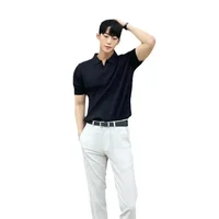 ChimPolo-Chemise à Manches Courtes pour Homme, Haut en Tricot Polyvalent, Style Coréen, Décontracté, à la Mode, Été 5