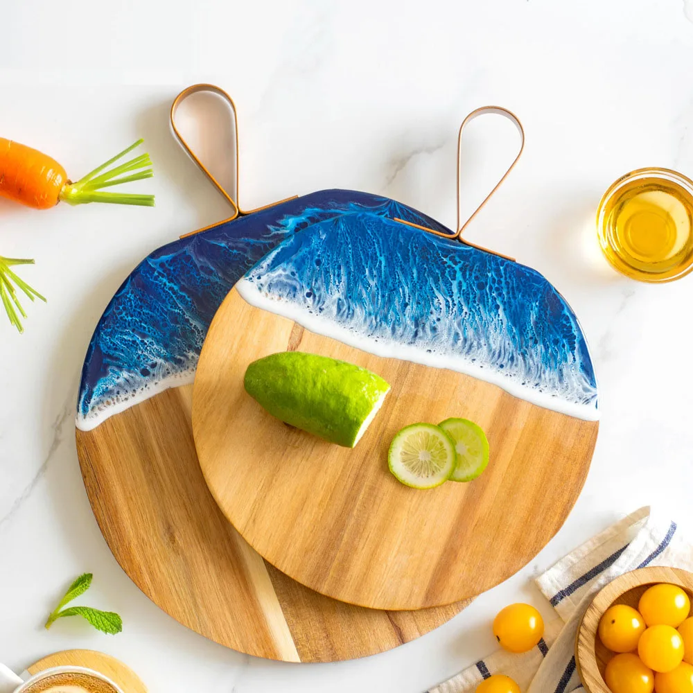 カッティングボード 海 アカシア まな板 チーズボード オーシャン
