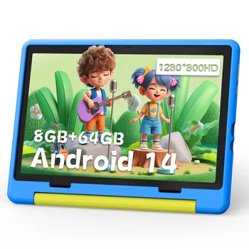 URAO KT1016 Tablet per bambini da 10.1 pollici Android 14 Octa Core 8 GB RAM 64 GB ROM 1 TB Espandi WiFi Bluetooth Regalo per bambini Software per bambini 1