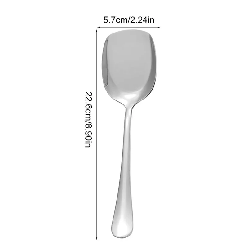 2pcs Stainless steel serving spoon household tableware restaurant hotel serving spoon large