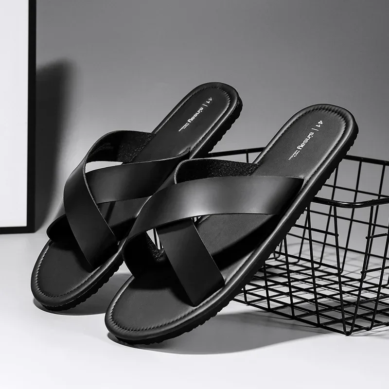 New Slippers Men's Summer Casual Shoes for Men Outdoor Comfortable Soft Sole Slides Beach Sandals Size 39-46 Dropshipping 3