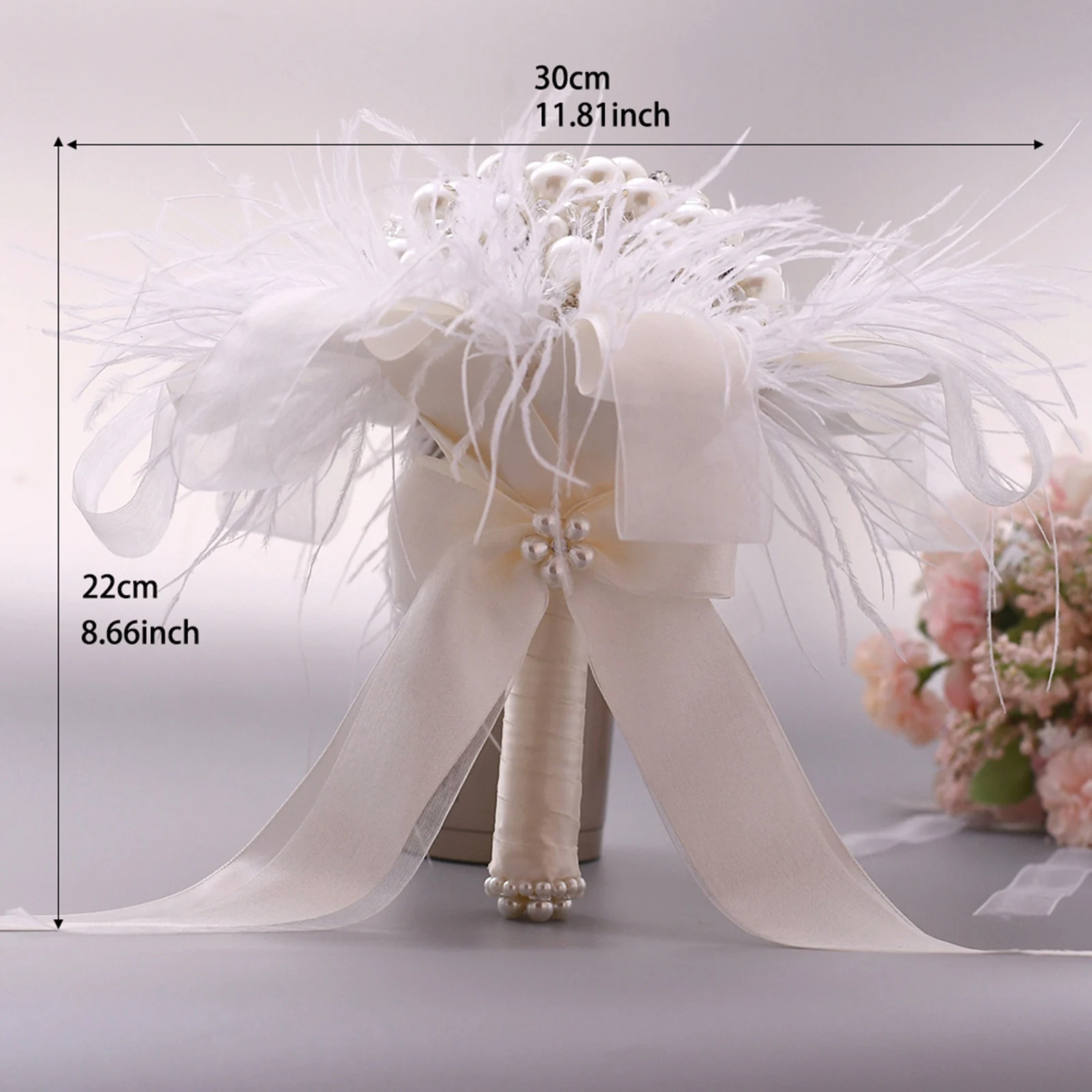 Pearl Bridal Wedding Bouquet Pearls Marriage Accessories Bridal Bouquets Pearls Brides Flower Bouquets for Wedding Decoration