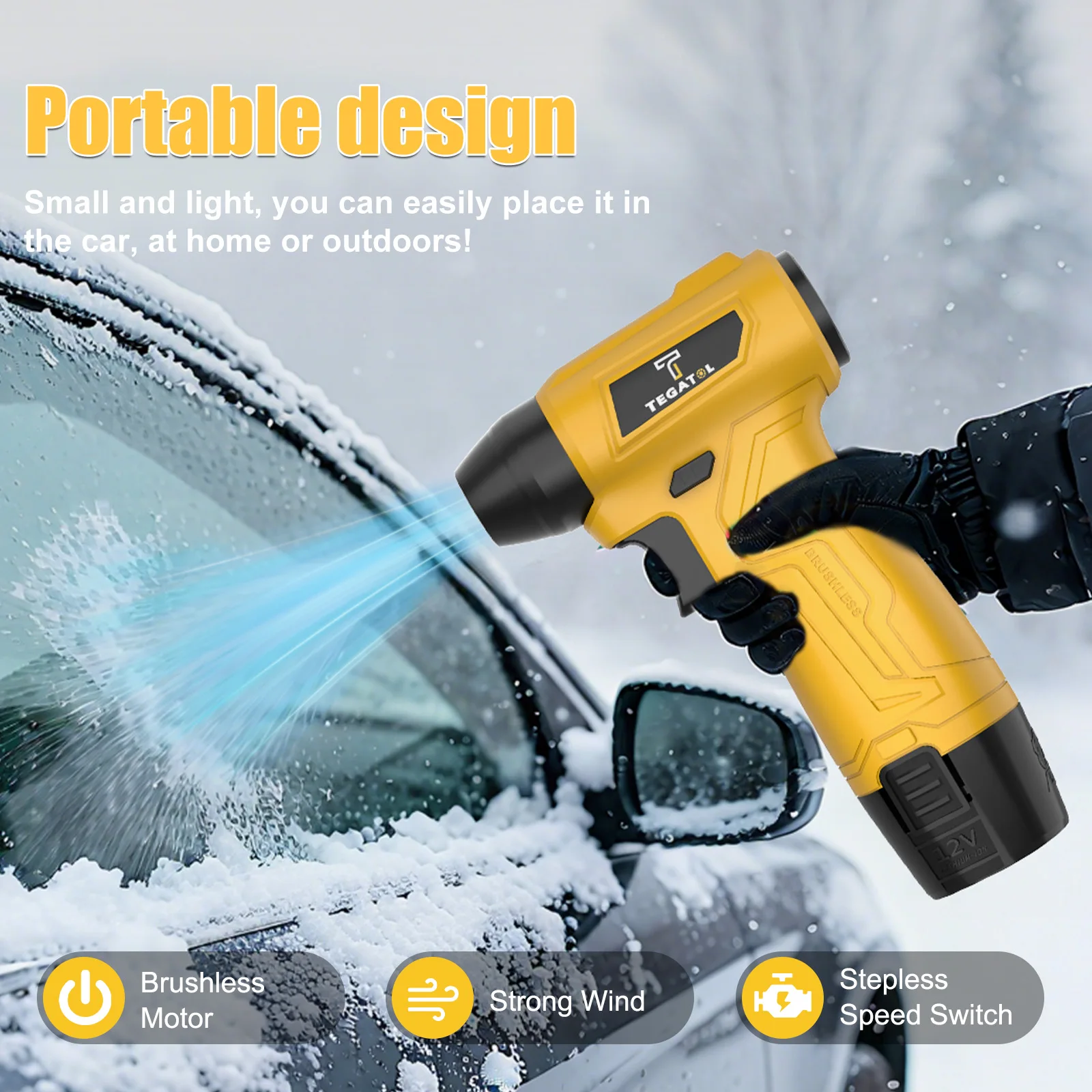 Powerful Turbo Blower Multifunctional Handheld leaf Dust and Snow Removal Tool Cordless Powerful Blower Battery * 2