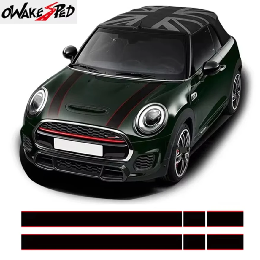 Car Hood Sticker Bonnet Stripes Engine Cover Band Rear Vinyl Decal For ...