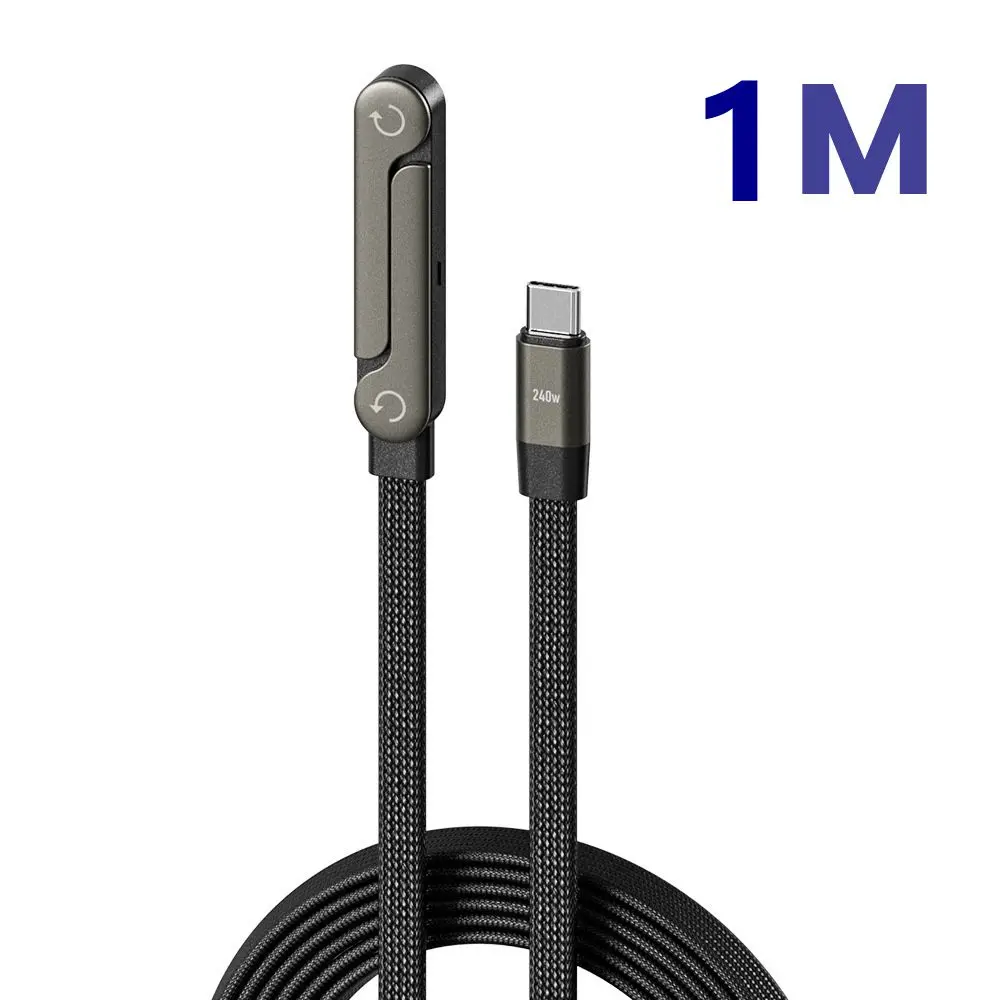 240W Elbow USB-C to USB-C PD Fast Charging Cable with Phone Stand