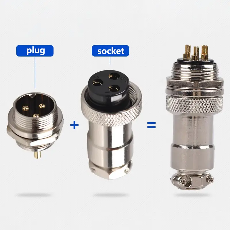 5pcs GX12 Aviation Connector 2 3 4 5 6 7 Pin Male Female M12 Connector Aviator Plug Socket image 6