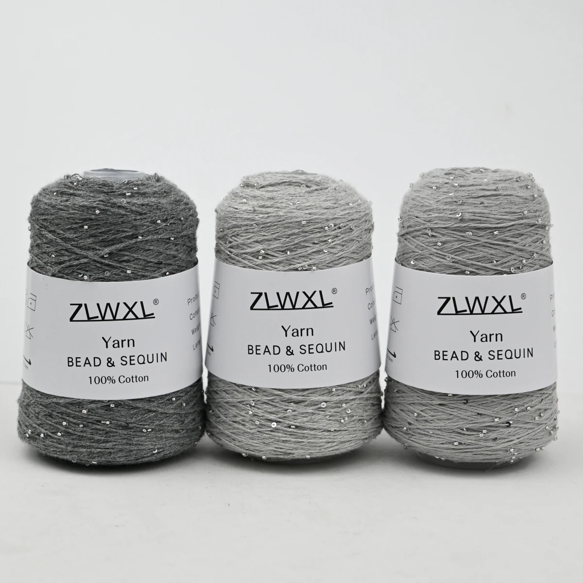 100g 420M 2mm Sequin & Bead cotton yarn DIY Knitted decoration Hand crochet KNITTING YARN 5