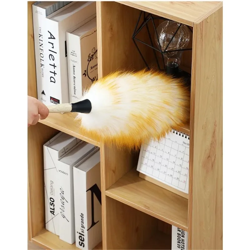Cleaning Duster Telescopic Duster Brush Wool Duster Brush Telescopic Dust Brush Telescopic Dust Remover 1PC Wool Duster Wood Handle Wool Brush Duster Home Anti-static Dust Sweeping Scalable Lightweight Dusting Cleaning Brush Tool