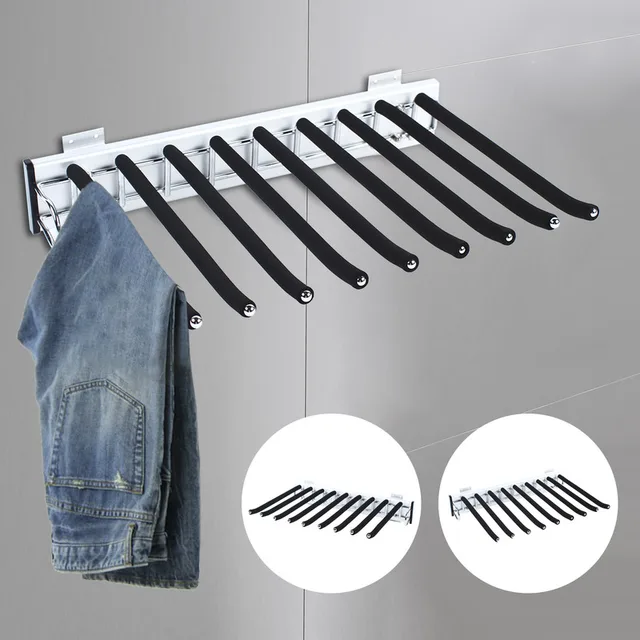 Pull Out Clothing Rack Scarf Holder Rail Extendable Trousers Hanger Suitable Wardrobe Depth 48cm Space Saving Closet Organizer