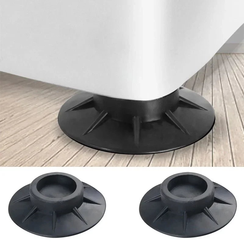 Rubber Pads Floor Mat Washing Machine Feet Pads Non Slip Shock Proof Furniture Elasticity Black 4Pcs