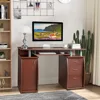 Computer Desks,115* 55*74cm 15mm MDF Portable 1pc Door with 3pcs Drawers Computer Desk (A Box) Coffee Color 1