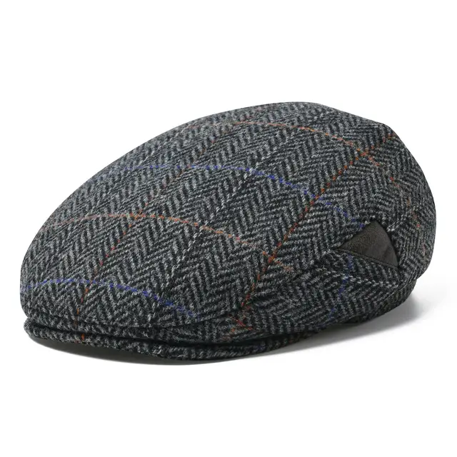 JANGOUL Men's Irish Flat Cap Wool Tweed Gatsby Newsboy Cap Causal Herringbone Ivy Hat 1