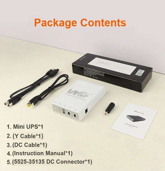 Description Picture 2 of itemDC 5v 9v 12v Router Optical Cat Adapter Uninterruptible Power Supply UPS 38.48Wh/10400mAh large capacity Backup Power Supply