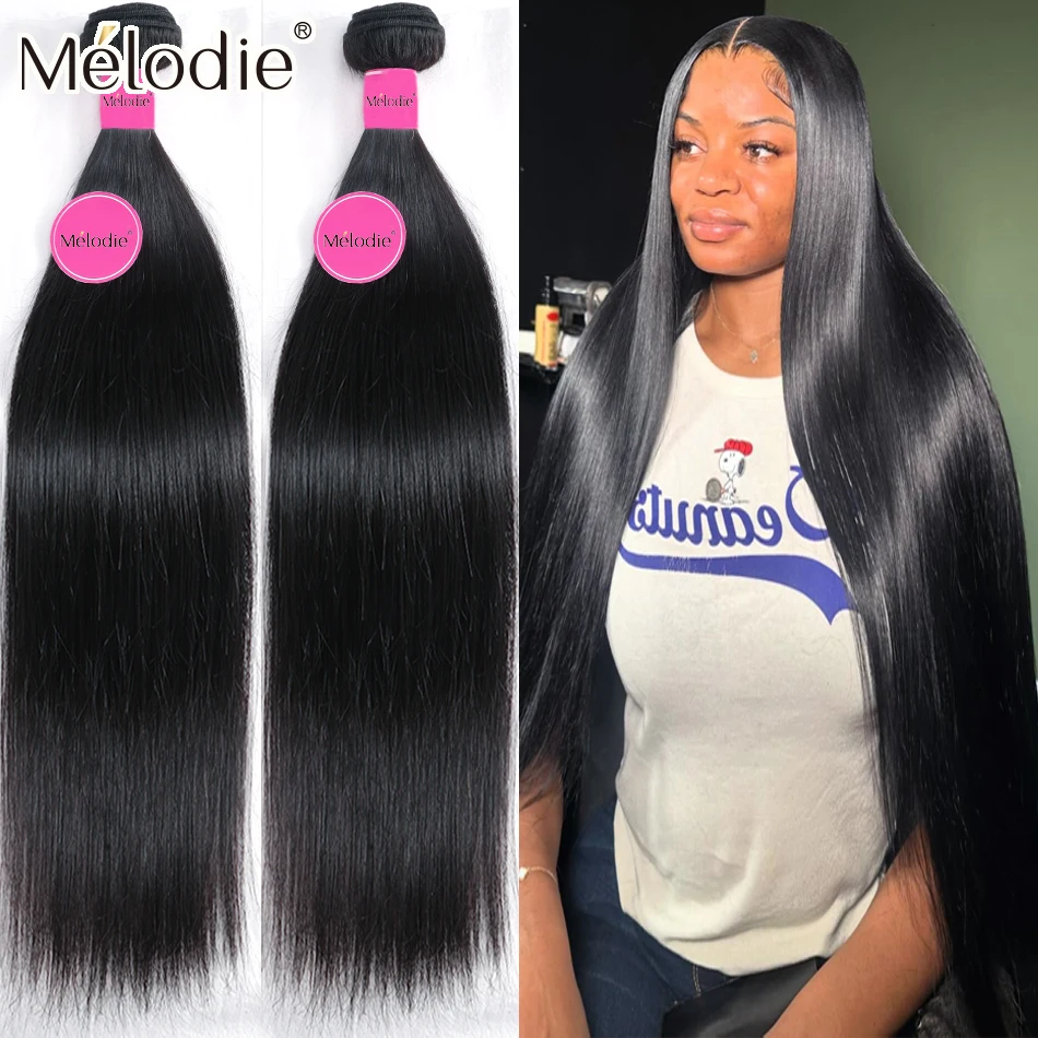 Human Hair Bundles Melodie Straight 100% Raw Indian for Women