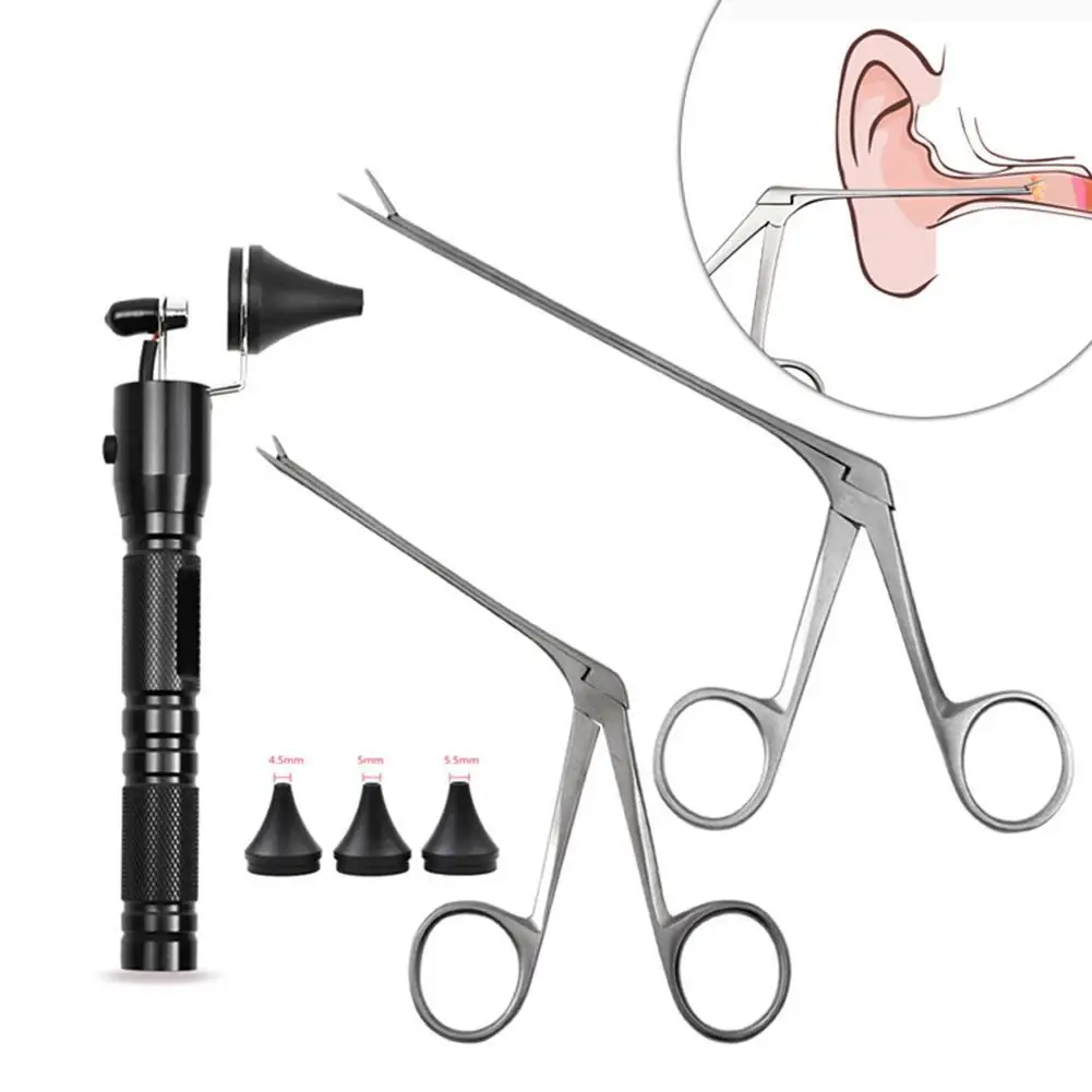 Ear Nose Cleaner Pliers Pick Endoscope Earwax Remover Hartman Micro Alligator Crocodile Veterinary Forceps Tweezer Otoscope Tool 5