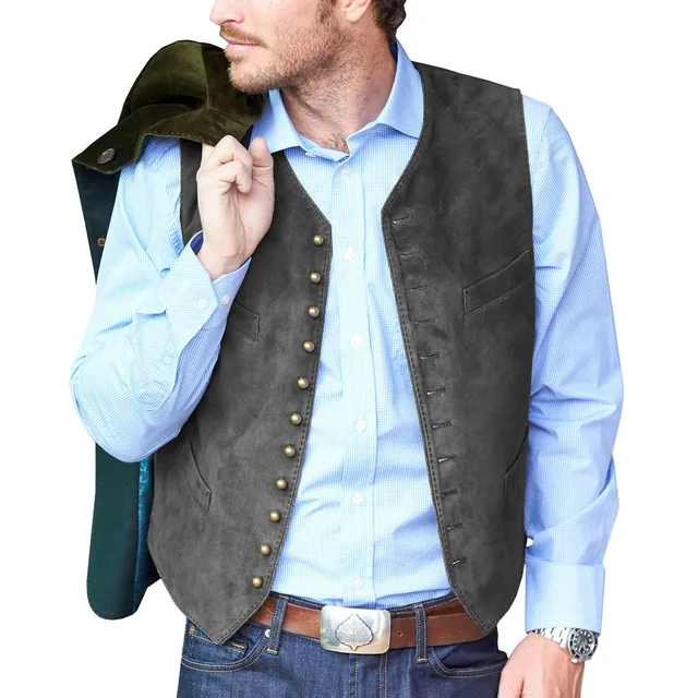 suede vest mens