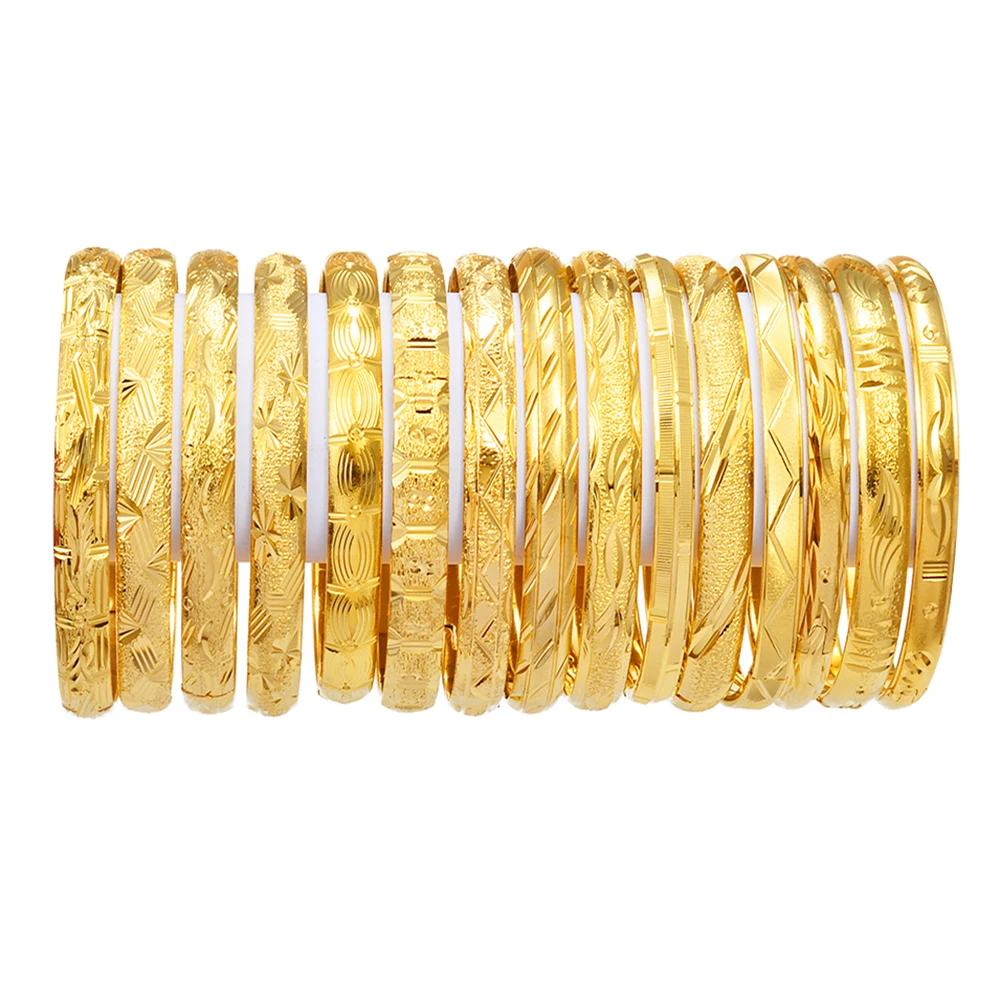 Bangle Bracelet Anniyo One Piece Dubai Gold Plated Ethiopian Openable For Women