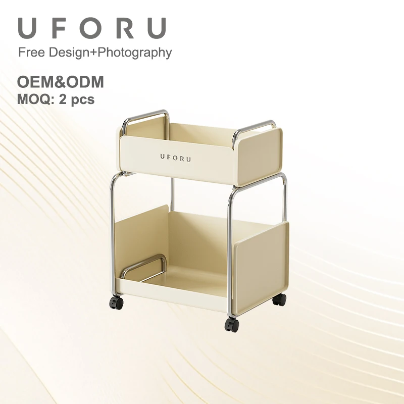 Uforu Under-Table Storage Rack with Wheels - Movable Office Cart ...
