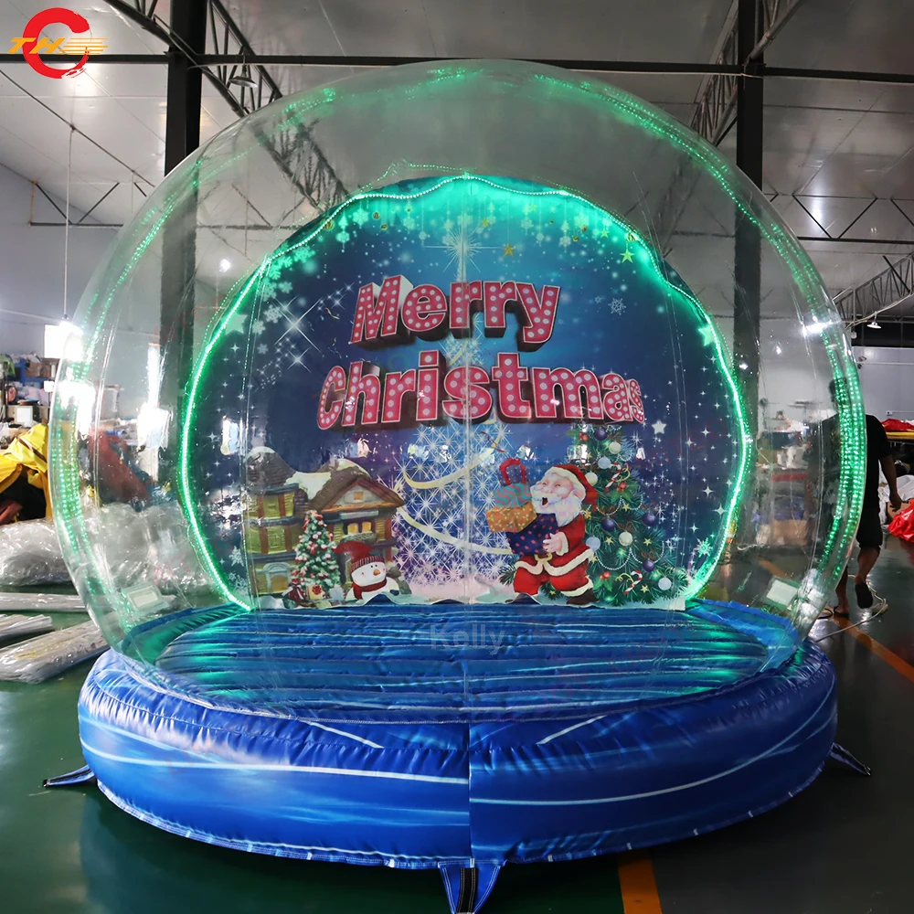 

Free Door Shipping Customized Snow Globe Inflatable Bounce House Christmas Decoration Clear Bubble Photo Booth for Sale