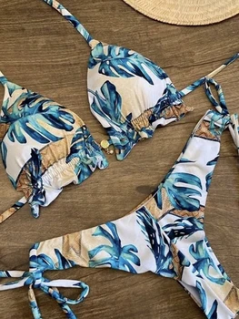 2021 Sexy Bikini Set 2 piece Hot Stamp Sport Swimwear Women Beachwear Push-Up Padded Swimsuit Bodysuit Exquisite Bather 1