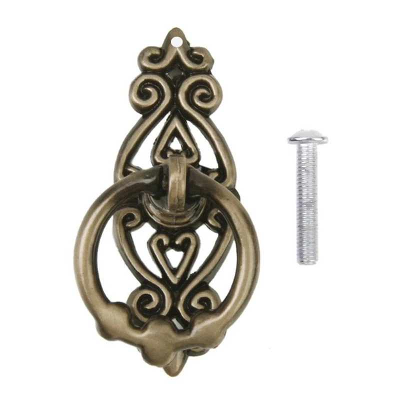 Vintage Kitchen Cabinet Cupboard Dresser Door Drawer Ring Pull Handles Knobs 10Pcs