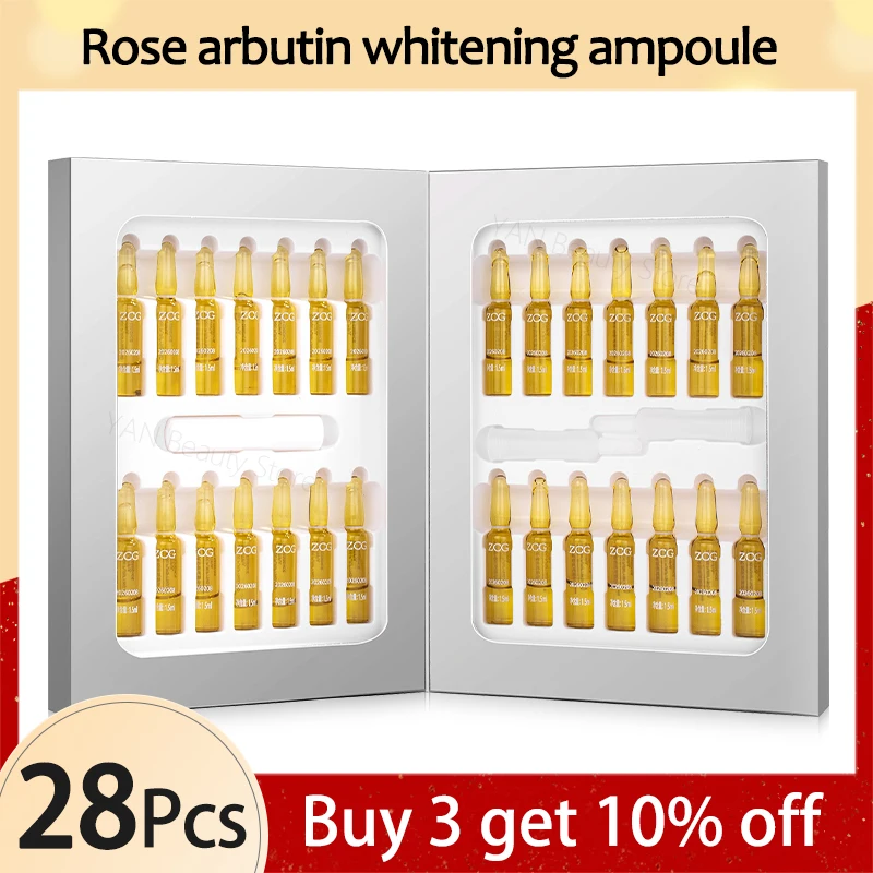 Arbutin Whitening Ampoule Set Nicotinamide Moisturizing Essence Rose Repair Damaged Skin Serum Collagen Beauty Skin Care Product