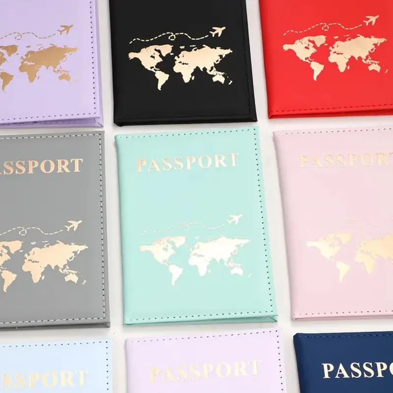 Stylish PU Leather Travel Passport Holder and Card Protector Pouch
