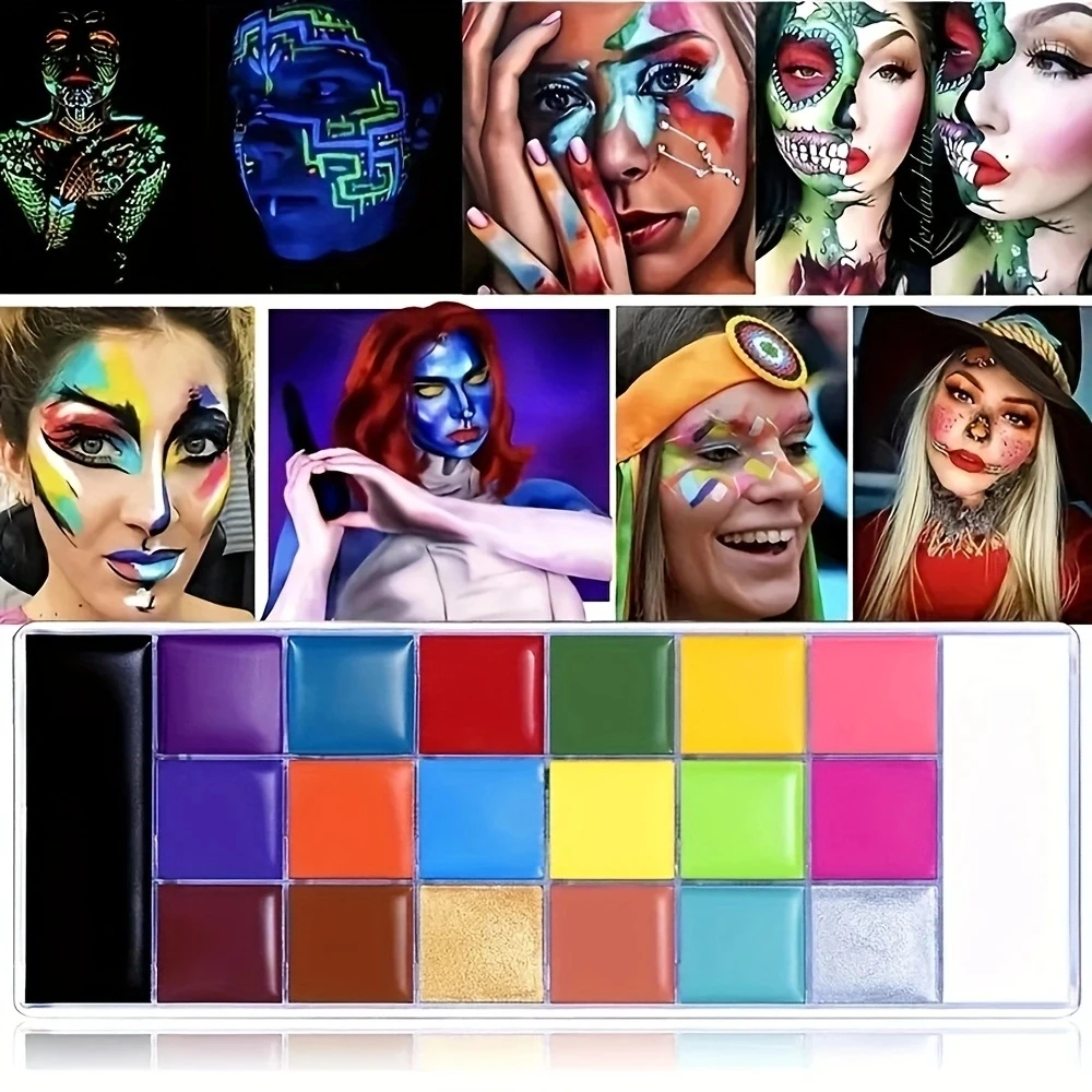 20 Colors Body Painting Pigments Face and Body Halloween Christmas Prom Drama Nightclub Disco Various Color Palette 3