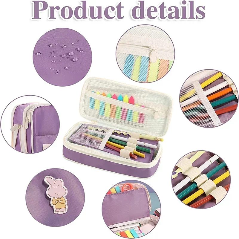 Large Capacity Pencil Case Kawaii Pen Box Organizer Korean Pouch for Girls School Supplies Office Accessories Stationery Bag pencil cases