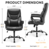 JHK Ergonomic PU Leather Padded Armrest Living Room Rocking Gaming Chair Swivel Wheel With Lumbar Support Gaming Chairs
