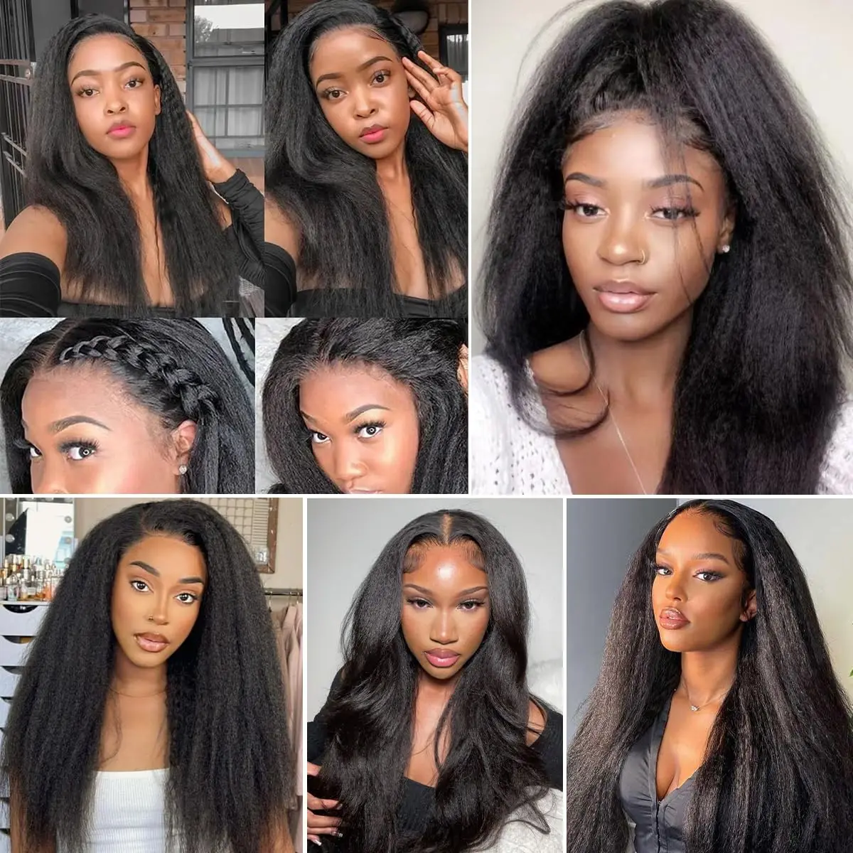 Kinky Straight Human Hair Bundles 30 Inch Sew in