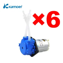 Kamoer NKP Low Flow Peristaltic Pump 12V DC Motor for Lab with Silicone Tube 3*5mm, Blue Color, 3 Rotors and Straight Plate