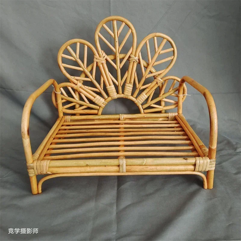 1pc Vietnam-Sourced Rattan Bench Newborn Studio Shoot Growth Record Props Practical Posing Photography Furniture for Baby Use